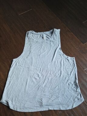 Athleta Blue-Gray Ribbed Lounge Tank Top - Women